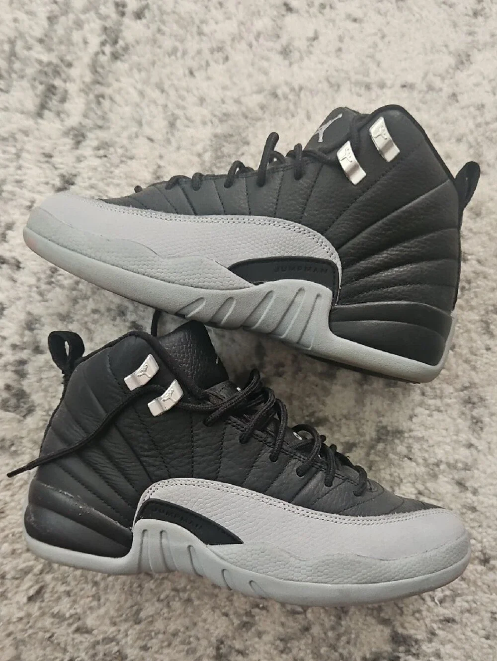 Jordan Kids Black and Gray High-Top Sneakers